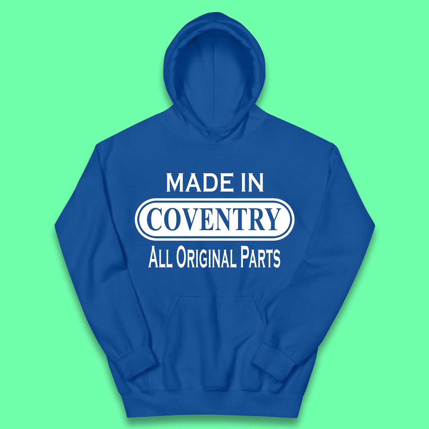 Made In Coventry All Original Parts Vintage Retro Birthday City In West Midlands, England Gift Kids Hoodie