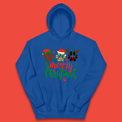 dog & cat paws christmas hoodie