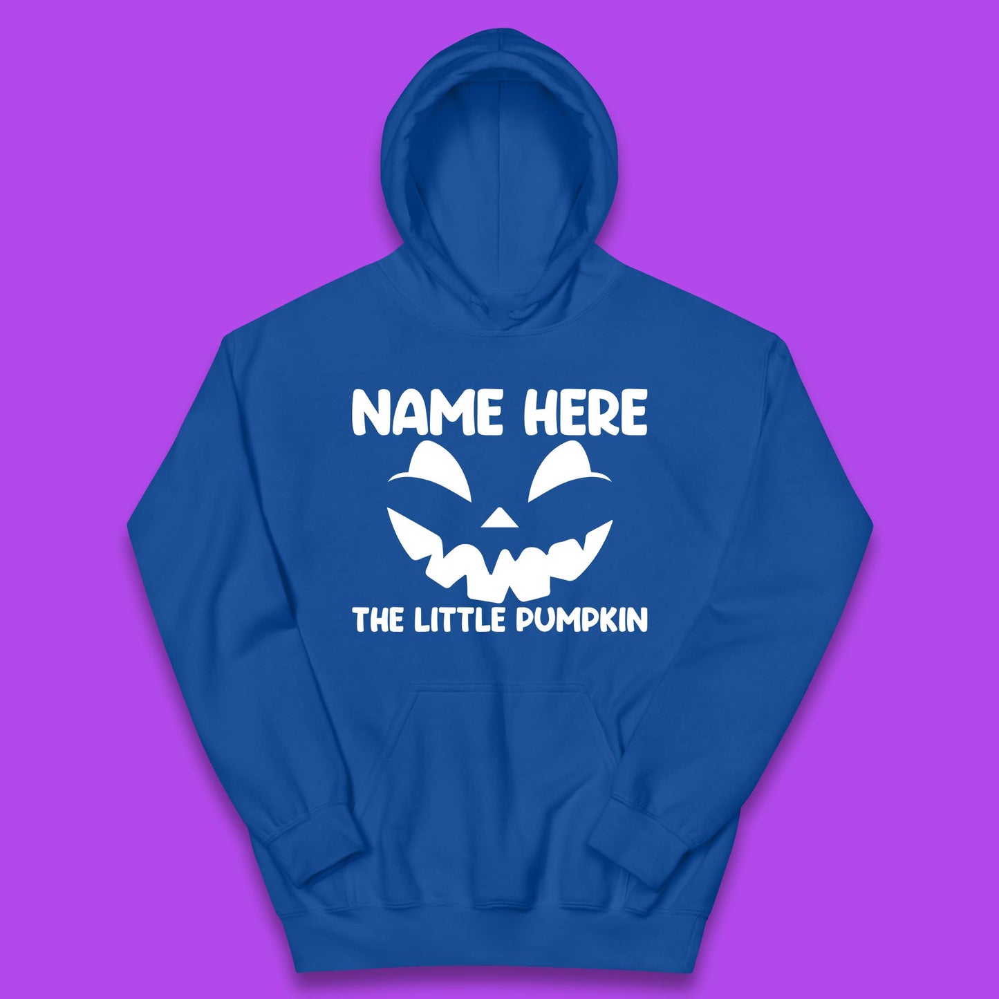 Personalised Your Name Here The Little Pumpkin Jack O Lantern Scary Spooky Face Kids Hoodie