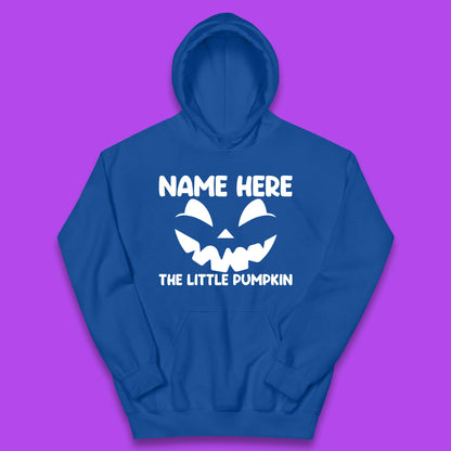 Personalised Your Name Here The Little Pumpkin Jack O Lantern Scary Spooky Face Kids Hoodie