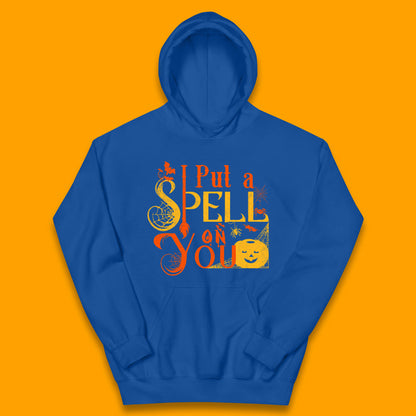 I Put a Spell on You Witch Broom Horror Spooky Scary Halloween Costume Kids Hoodie