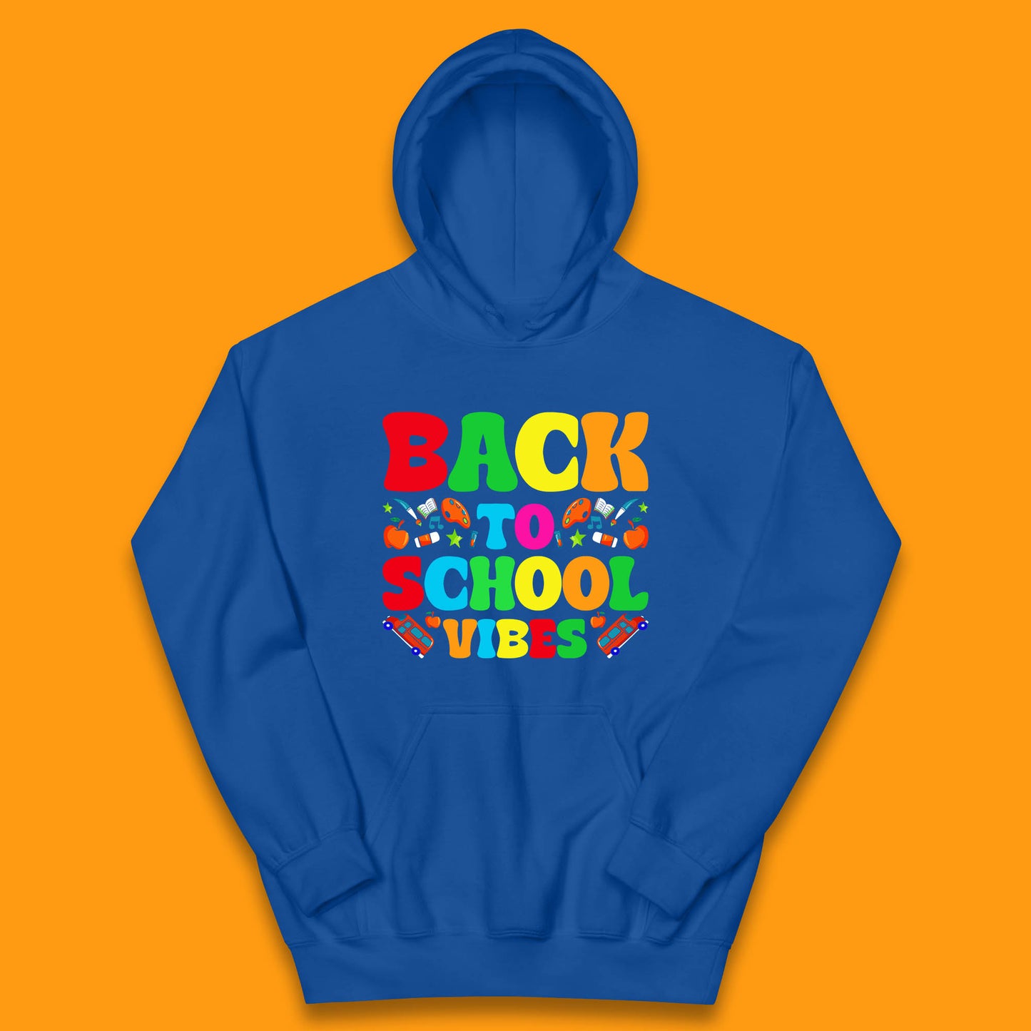 Back To School Vibes Happy First Day Of School Retro School Life Kids Hoodie