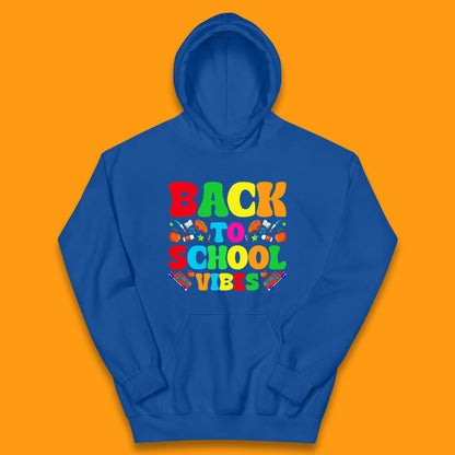Back To School Vibes Happy First Day Of School Retro School Life Kids Hoodie
