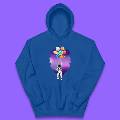Astronaut Space Planets Balloons Kids Hoodie