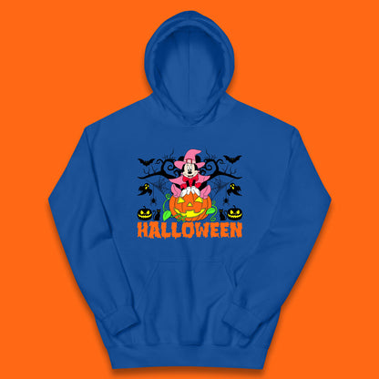 Disney Halloween Witch Minnie Mouse Sitting On Pumpkin Horror Scary Disneyland Trip Costume Kids Hoodie