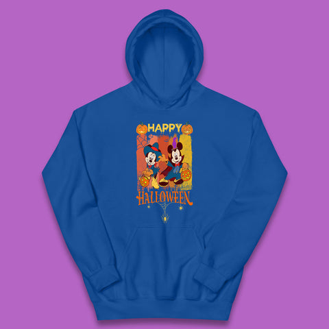 Happy Halloween Disney Witch Mickey Mouse Minnie Mouse Horror Scary Disneyland Trip Kids Hoodie
