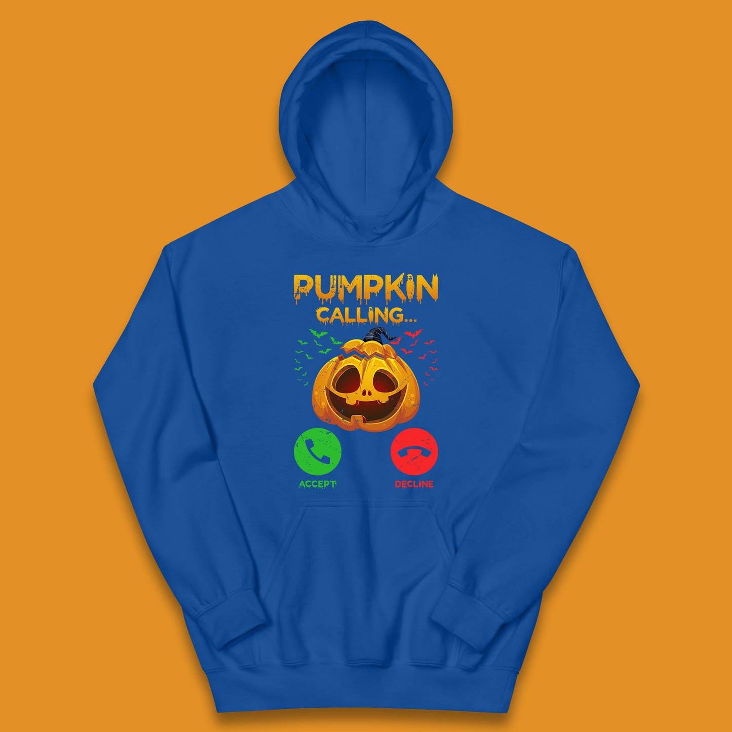 Halloween Pumpkin Calling Funny Phone Call Horror Scary Jack O Lantern Kids Hoodie