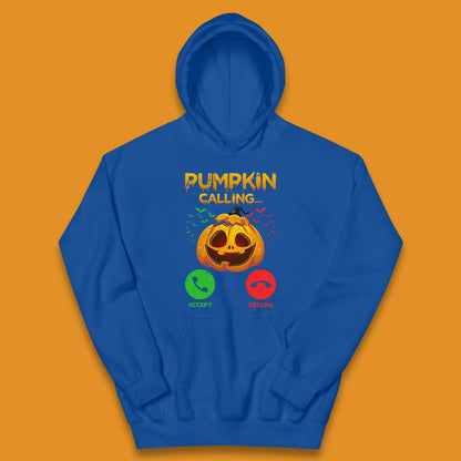 Halloween Pumpkin Calling Funny Phone Call Horror Scary Jack O Lantern Kids Hoodie