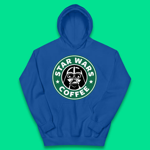 Sci-fi Action Adventure Movie Character Darth Vader Star Wars Coffee Starbucks Coffee Spoof Star Wars 46th Anniversary Kids Hoodie