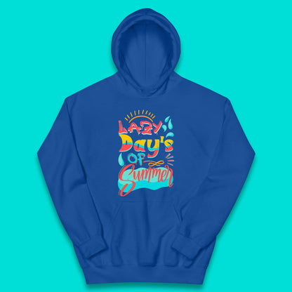 Lazy Days Of Summer Vintage Retro Sunset Surfer Beach Holiday Trip Kids Hoodie