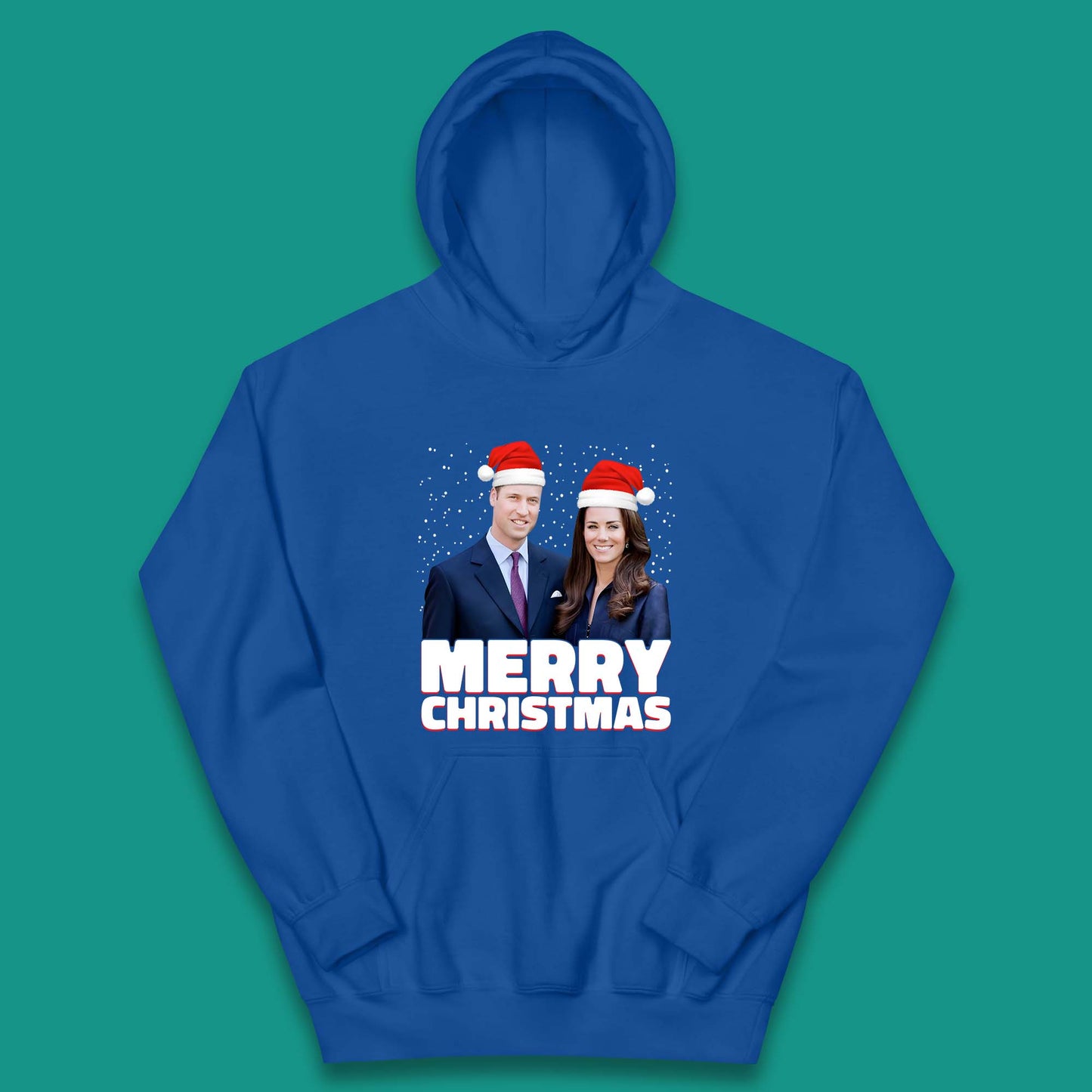 Prince William & Kate Merry Christmas Kids Hoodie