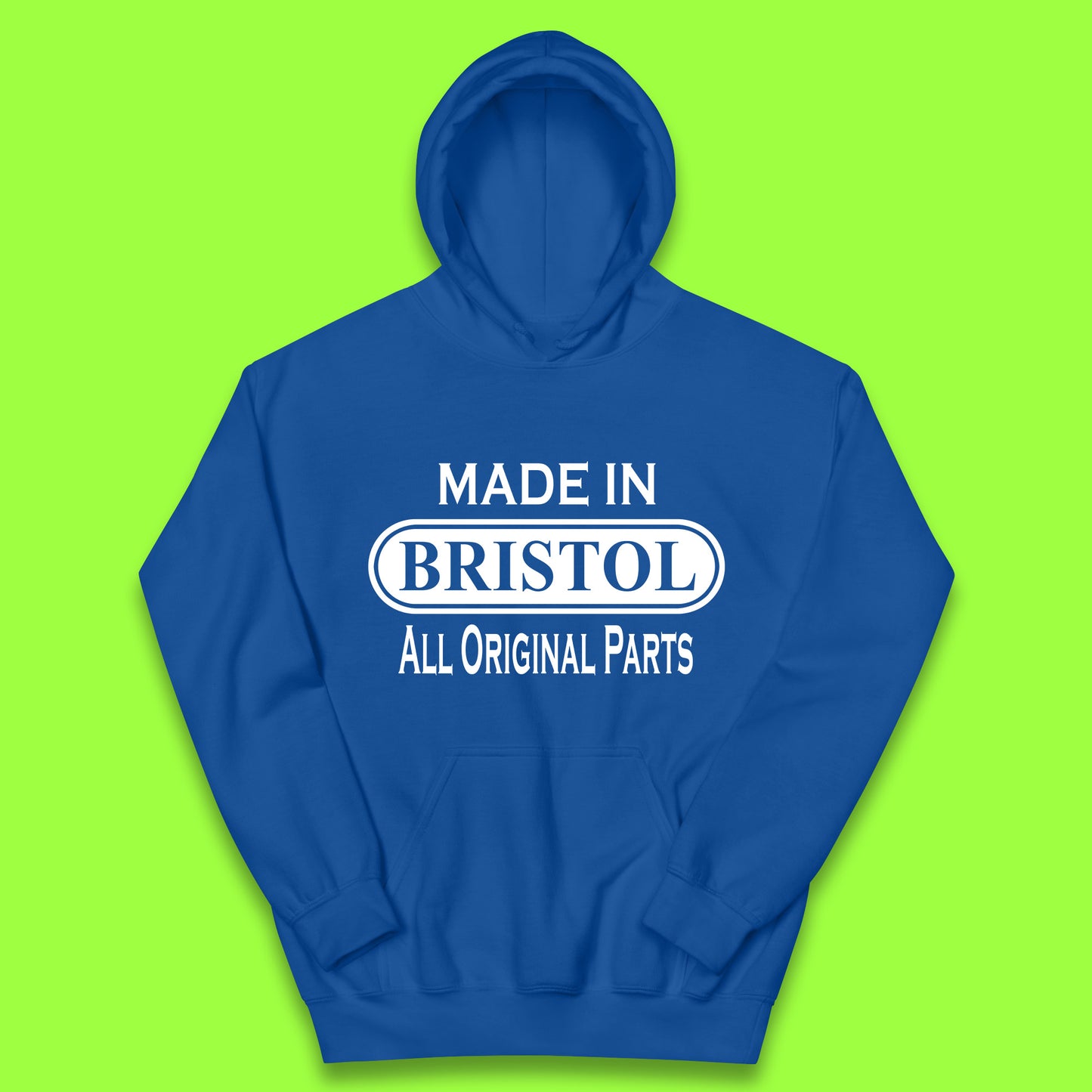 Made In Bristol All Original Parts Vintage Retro Birthday City in South West England Gift Kids Hoodie