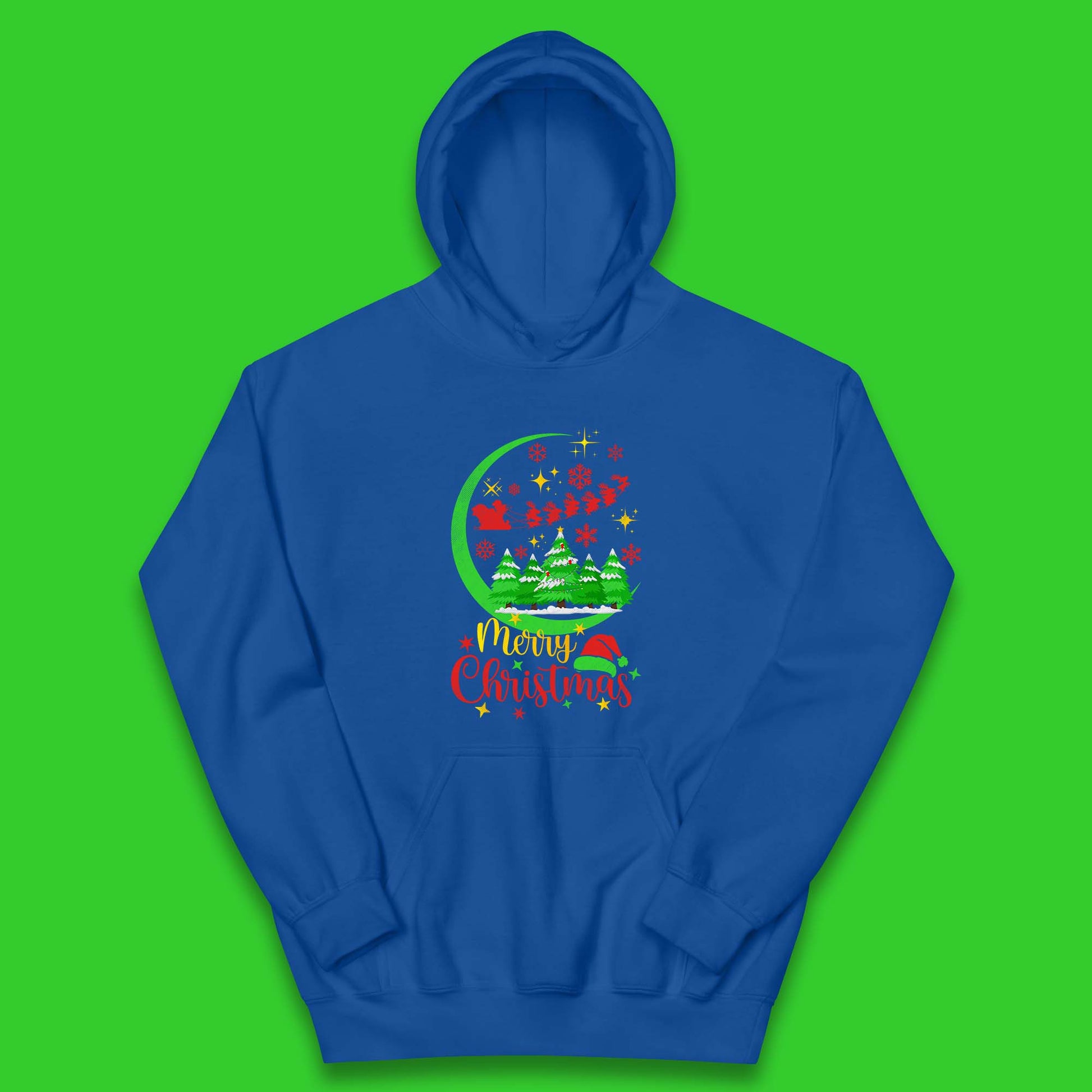merry christmas santa trees hoodie