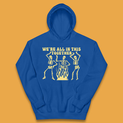 We're All In This Together Dancing Skeletons Halloween Day Spooky Season Kids Hoodie