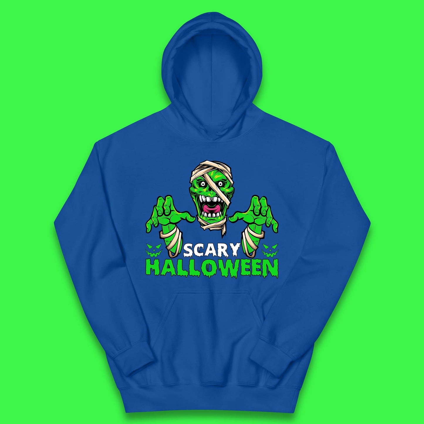Scary Halloween Skull Zombie Mummy Horror Monster Zombie Hands Scary Vibes Kids Hoodie
