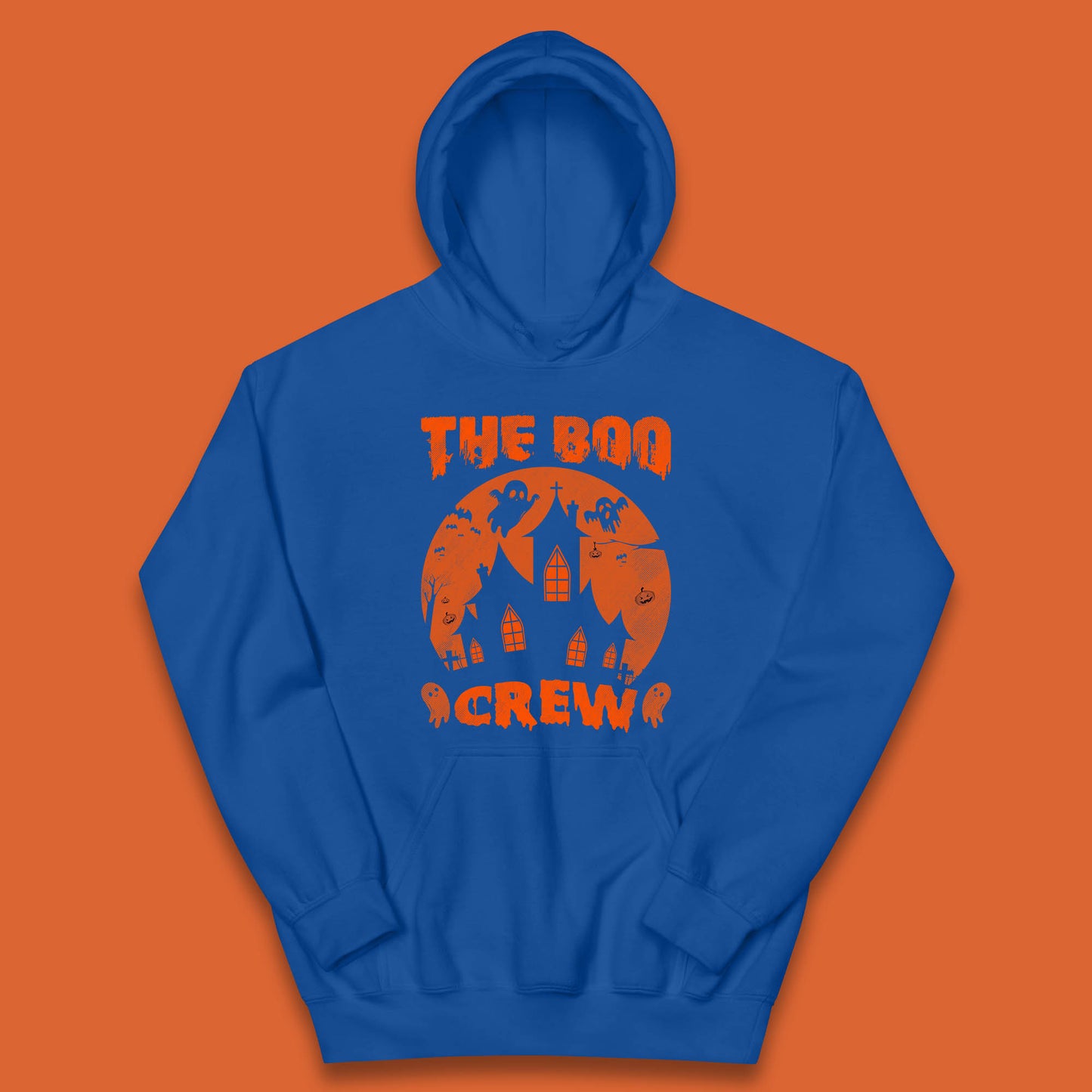 The Boo Crew Halloween Boo Squad Matching Costume Haunted House Horror Boo Ghost Kids Hoodie