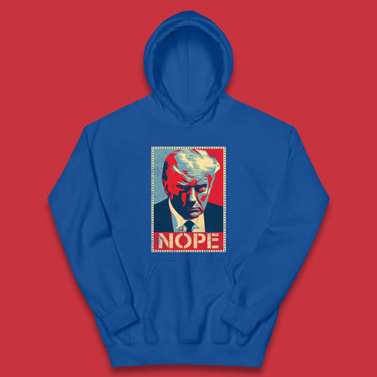Donald Trump Nope Mugshot Funny Political Obama Hope Anti Trump Kids Hoodie
