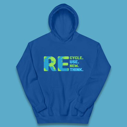 Recycle Reuse Renew Rethink Earth Day Environmental Activism Kids Hoodie