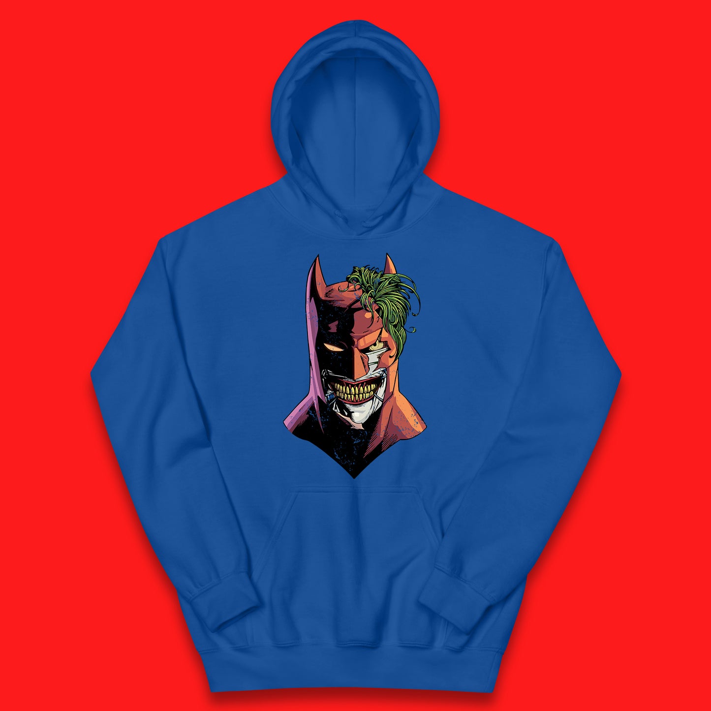 DC Comics Batman Mouth Wall Batman X The Joker Spoof Supervillain Comic Book Character Kids Hoodie
