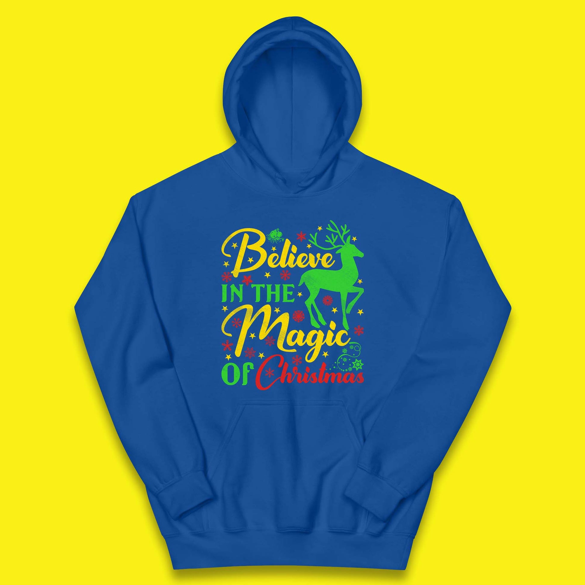 believe in the magic of christmas reindeer hoodie