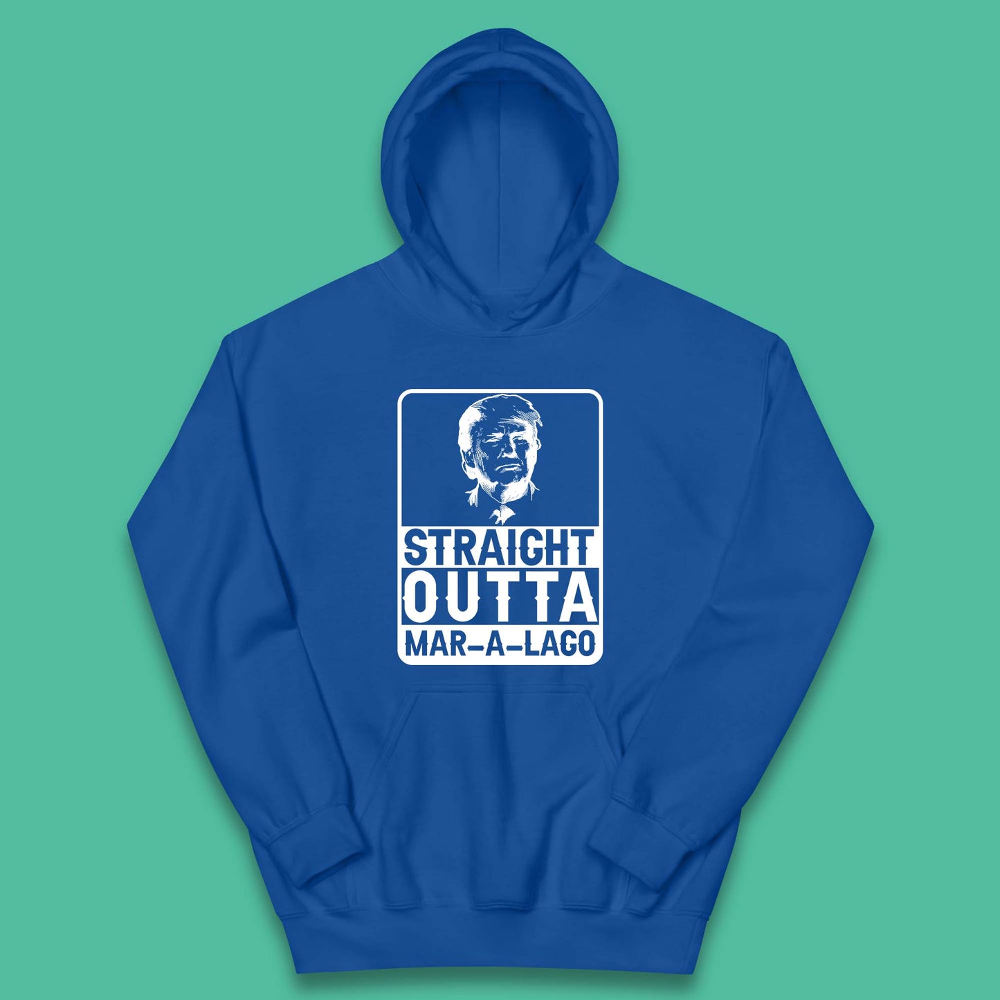 Donald Trump Straight Outta Mar-A-Lago USA Mugshot President Elections 2024 Kids Hoodie