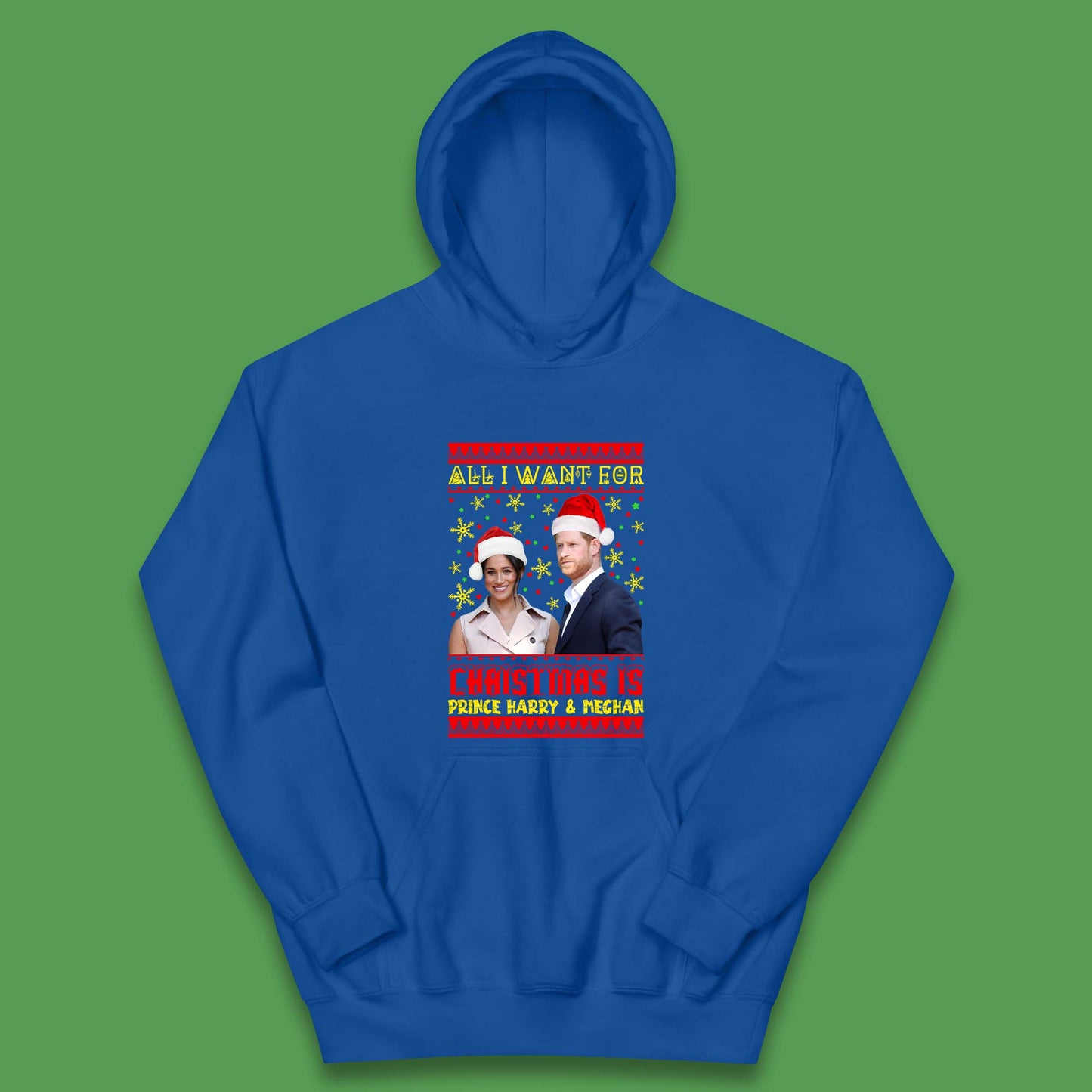 Prince Harry & Meghan Christmas Kids Hoodie