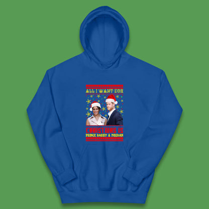 Prince Harry & Meghan Christmas Kids Hoodie
