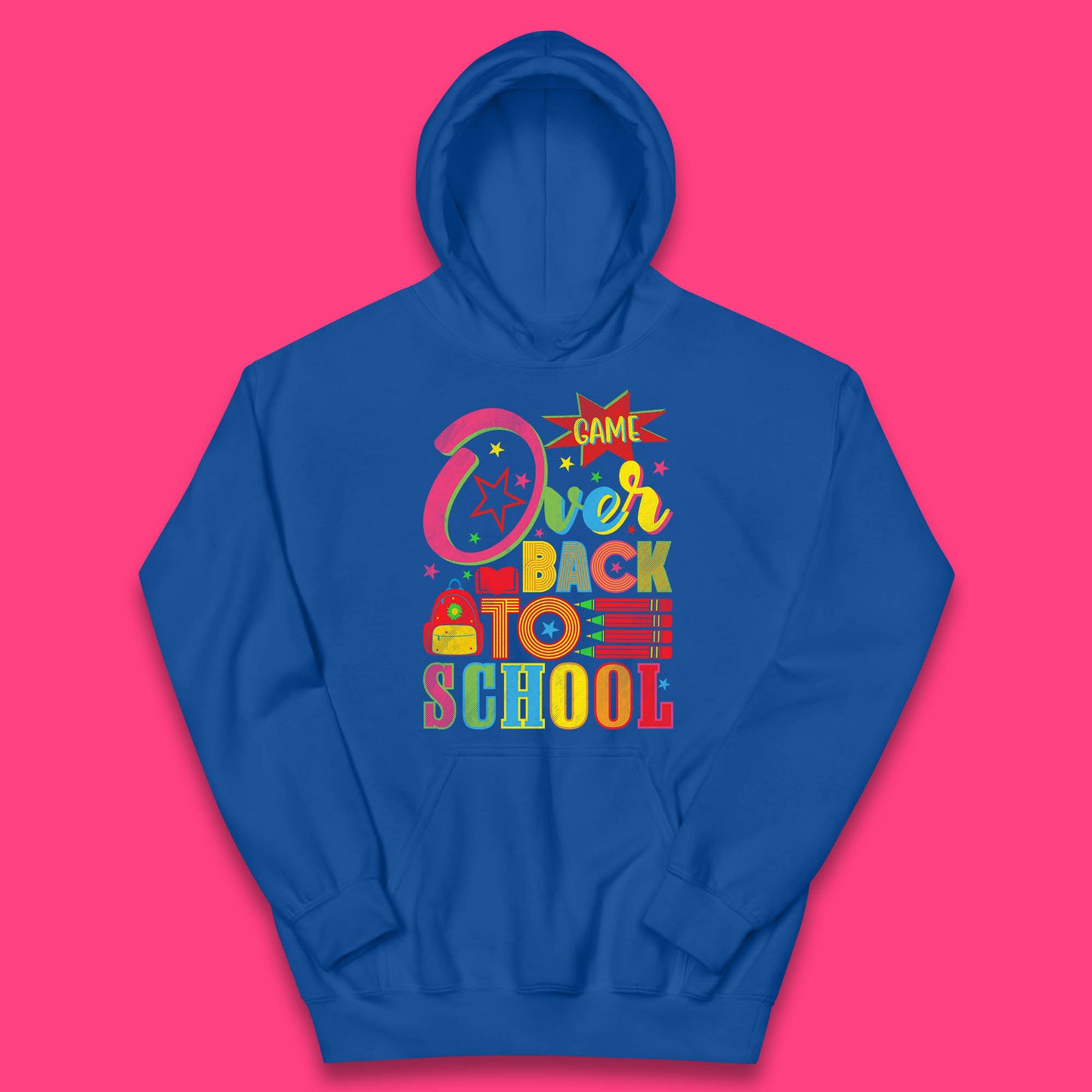 Game Over Back To School Gaming Lover Colorful School Costume Welcome Back to Learning Experience Kids Hoodie