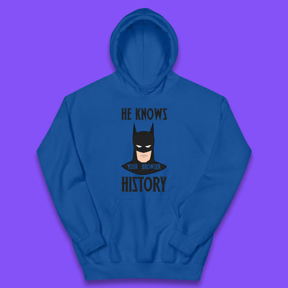 Batman He Knows Your Browser History DC Comics Superhero Comic Book Character Kids Hoodie