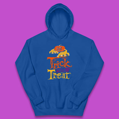 Halloween Trick Or Treat Horror Scary Evil Pumpkin With Zombie Hands Kids Hoodie