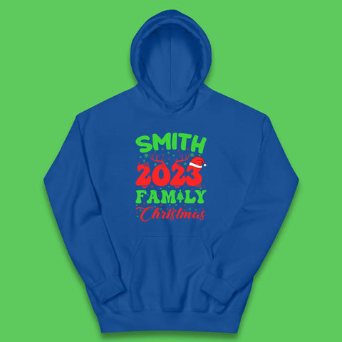 Personalised 2023 Family Christmas Your Name Xmas Matching Family Costume Kids Hoodie