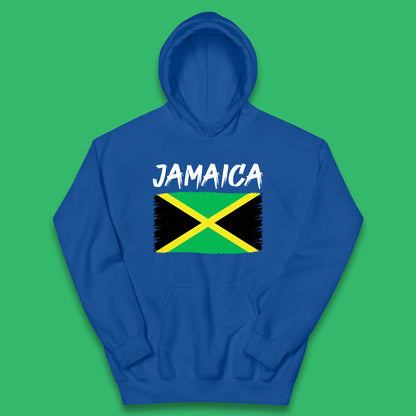 Jamaica Distressed Flag Country In The Caribbean Jamaican Flag Patriotism Kids Hoodie