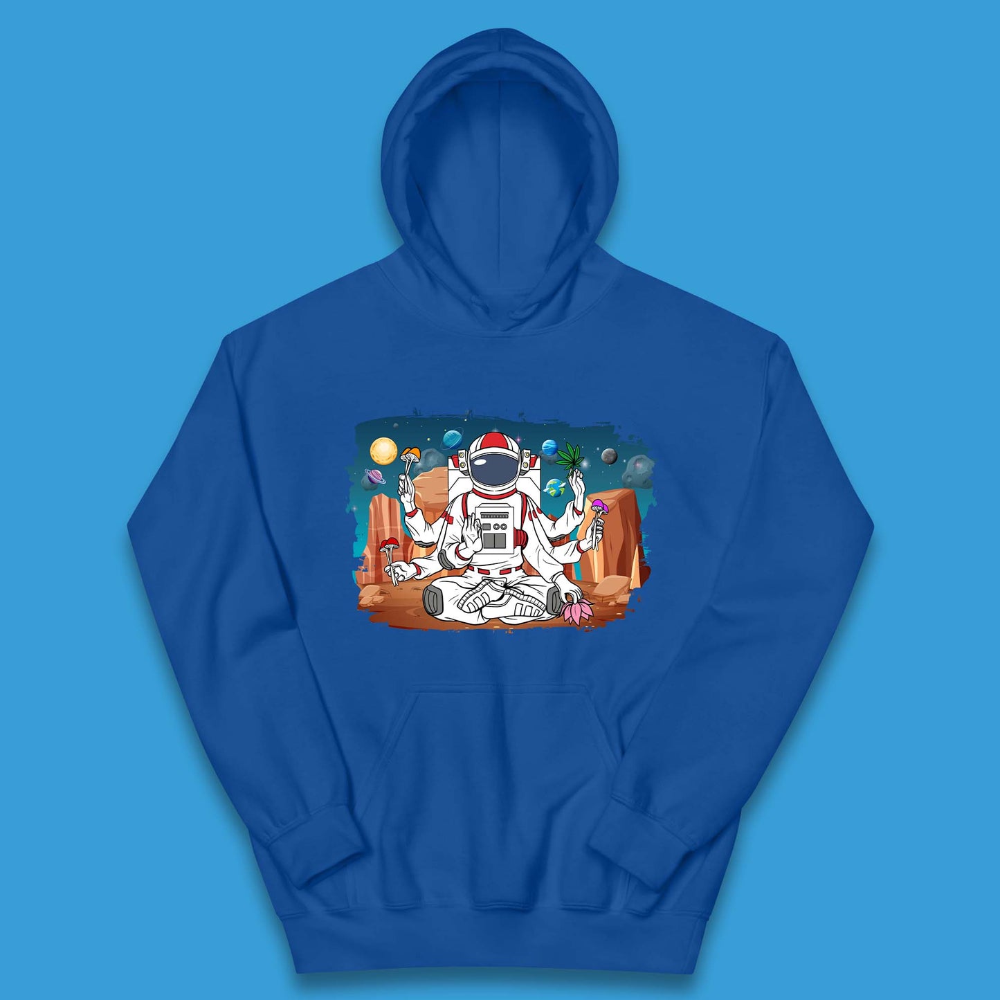Meditating Astronaut Yoga Kids Hoodie