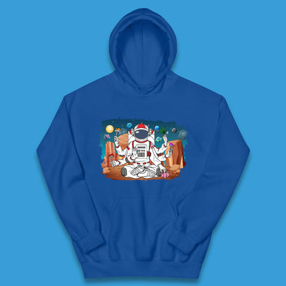 Meditating Astronaut Yoga Kids Hoodie