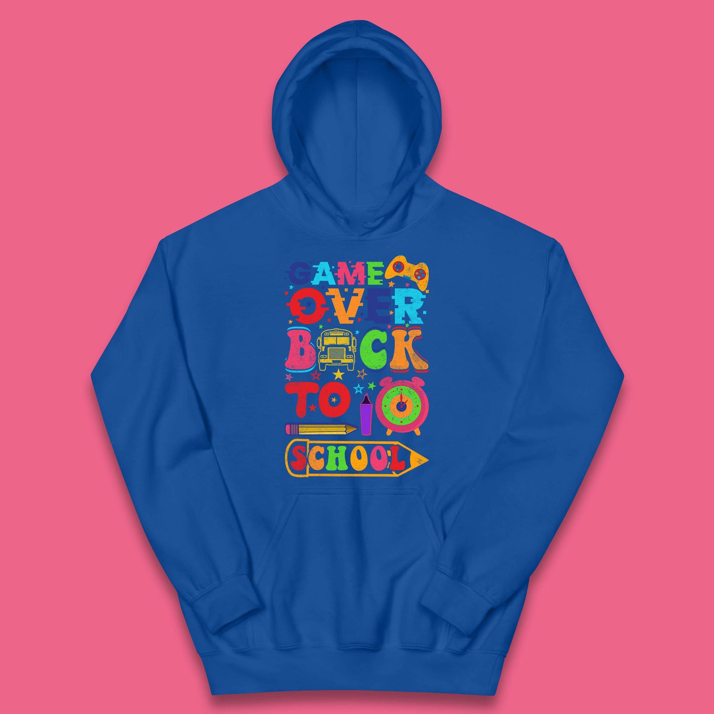 Game Over Back To School Gaming Lover Colorful School Costume Gift Kids Hoodie