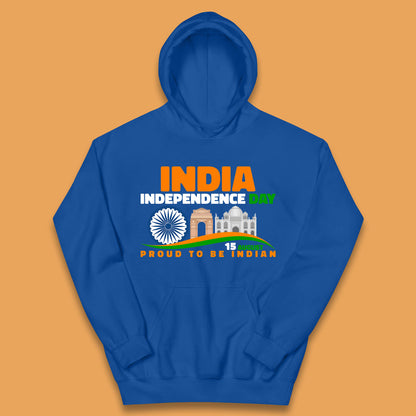 India Independence Day 15th August Proud To Be Indian Famous Monuments Of India Kids Hoodie