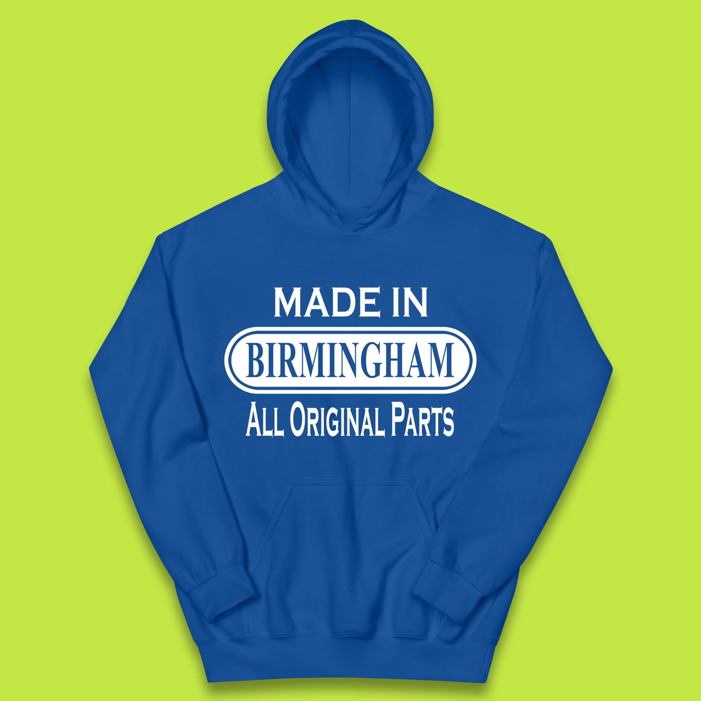 Made In Birmingham All Original Parts Vintage Retro Birthday City In England Gift Kids Hoodie