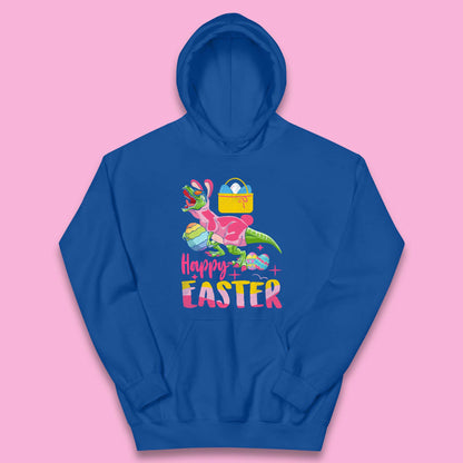Happy Dinosaur Easter Kids Hoodie