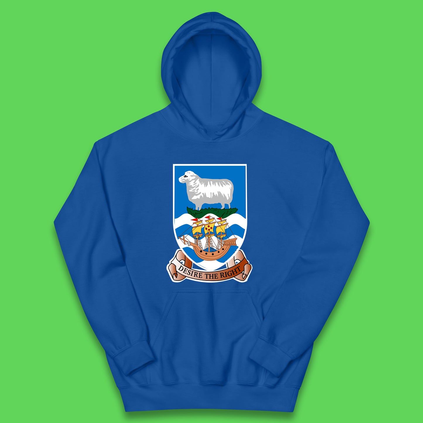 Coat Of Arms Of The British Overseas Territory Falkland Islands Coat Of Arms Of The Falkland Islands Flag Kids Hoodie