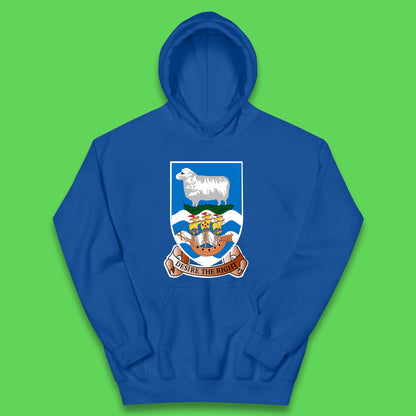Coat Of Arms Of The British Overseas Territory Falkland Islands Coat Of Arms Of The Falkland Islands Flag Kids Hoodie