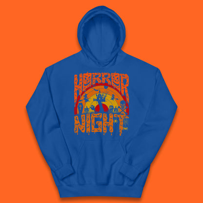 Halloween Horror Night Vintage Rainbow Flying witches Scary Boo Spooky Festive Night Kids Hoodie