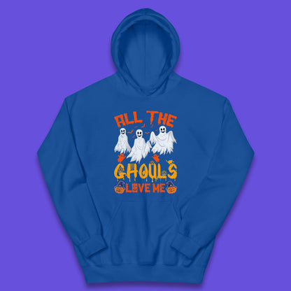 All The Ghouls Love Me Halloween Funny Horror Spooky Boo Ghost Kids Hoodie