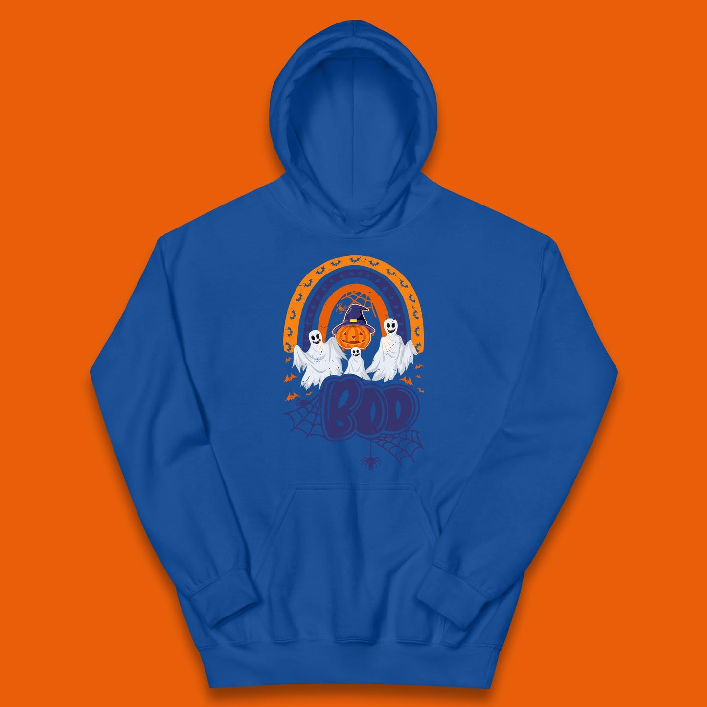 Halloween Boo Ghosts With Witch Pumpkin Scary Spooky Season Kids Hoodie