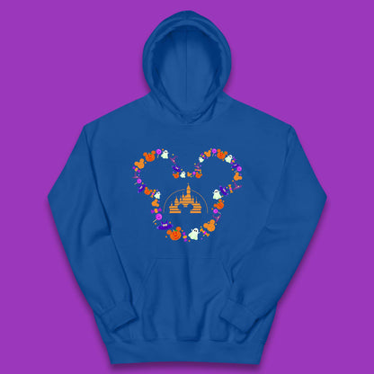 Disney Halloween Mickey Mouse Head Disney Castle Halloween Elements Horror Scary Kids Hoodie