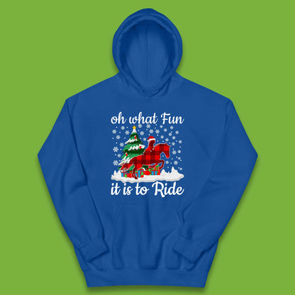 horse riding christmas kids hoodie