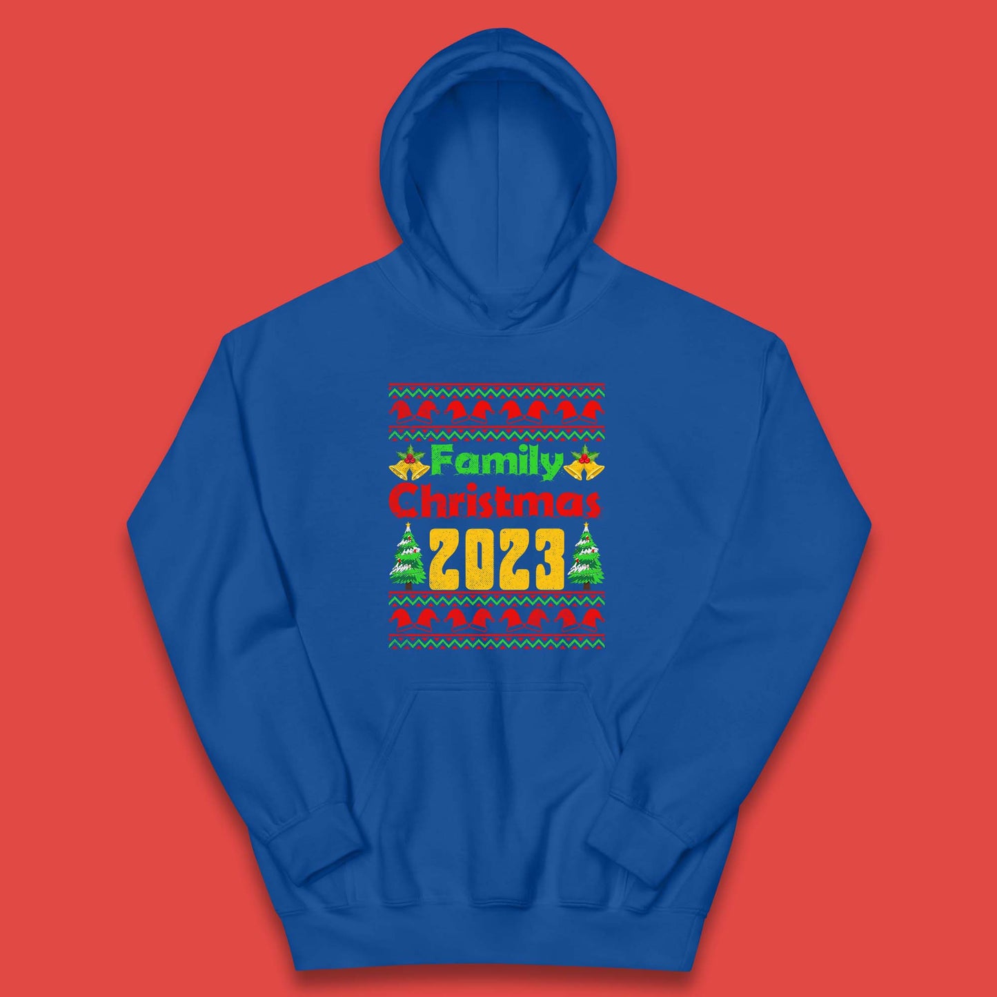 Family Christmas 2023 Holiday Winter Festive Christmas Trees Xmas Season Kids Hoodie