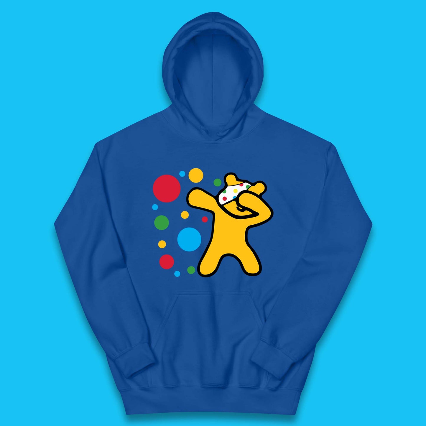 Dabbing Spotty Pudsey Bear Children In Need Dab Dance Spotty Day Donation Kids Hoodie