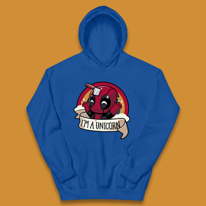 I'm A Unicorn Funny Deadpool Rainbow Colors Marvel Avengers Superhero Fictional Character Kids Hoodie