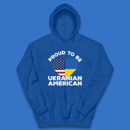 Proud To Be Ukrainian American Patriotic Ukraine And USA Ukrainian Flag Kids Hoodie