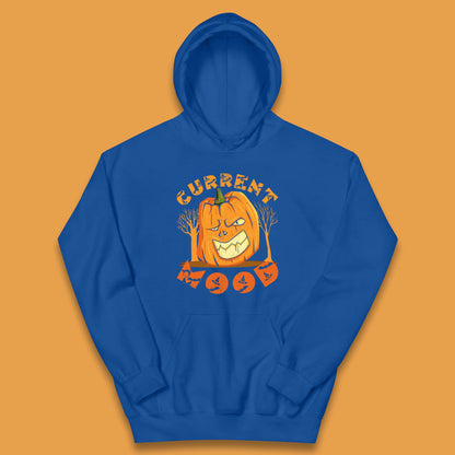 Current Mood Halloween Pumpkin Evil Scary Smile Horror Jack-o-Lantern Kids Hoodie